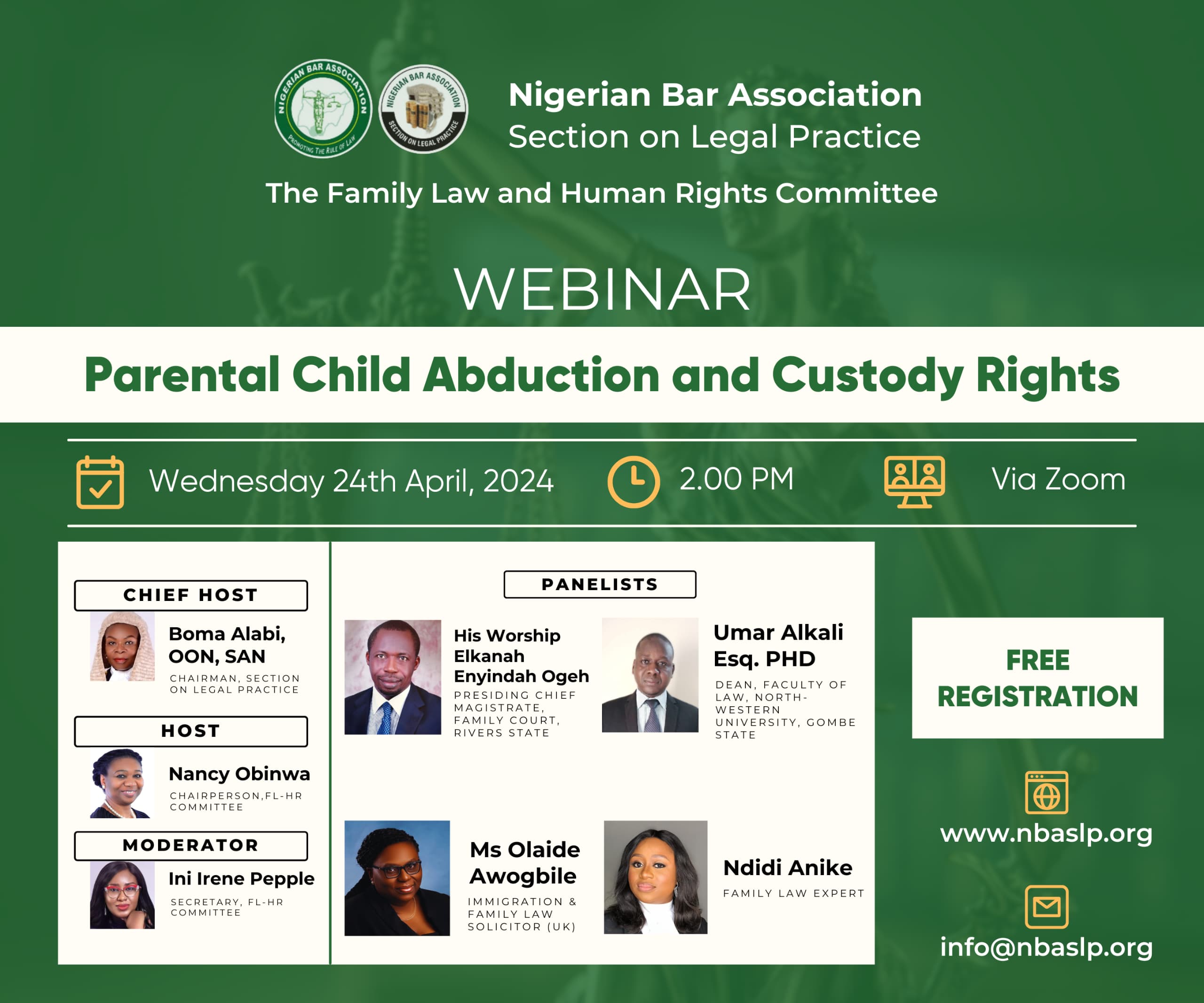The Family Law & Human Rights Committee Webinar - Parental Child Abduction & Custody Rights!