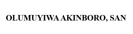 OLUMUYIWA AKINBORO, SAN